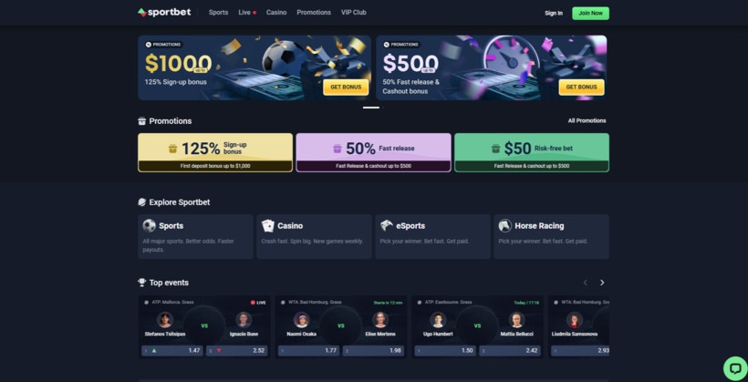 Бонусная программа Sportbet.one